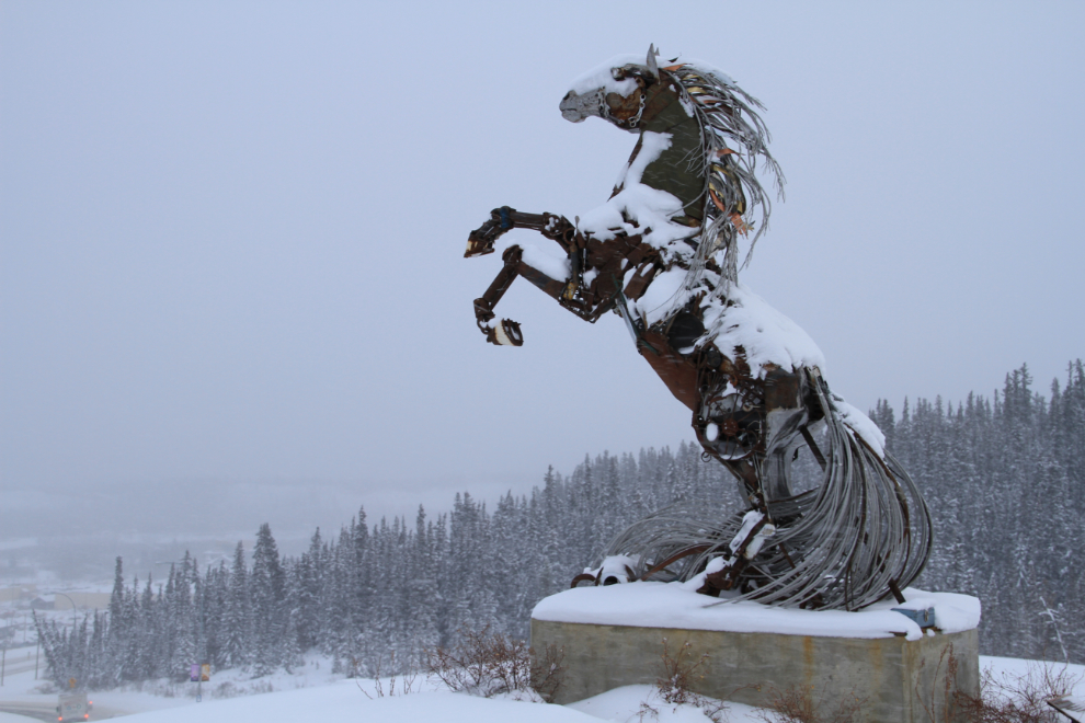 Daphne Mennell's horse statue in Whitehorse