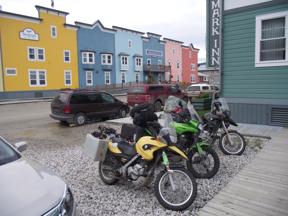 Motorcycles at the Westmark Dawson Hotel