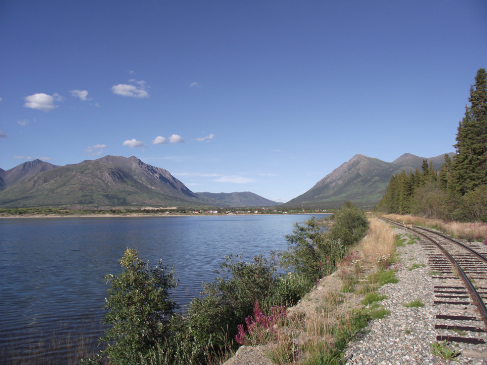 Walking the rail line back to our Carcross cabin