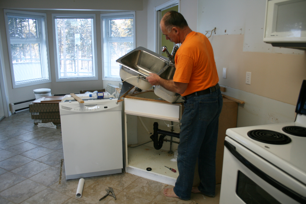 A kitchen renovation begins