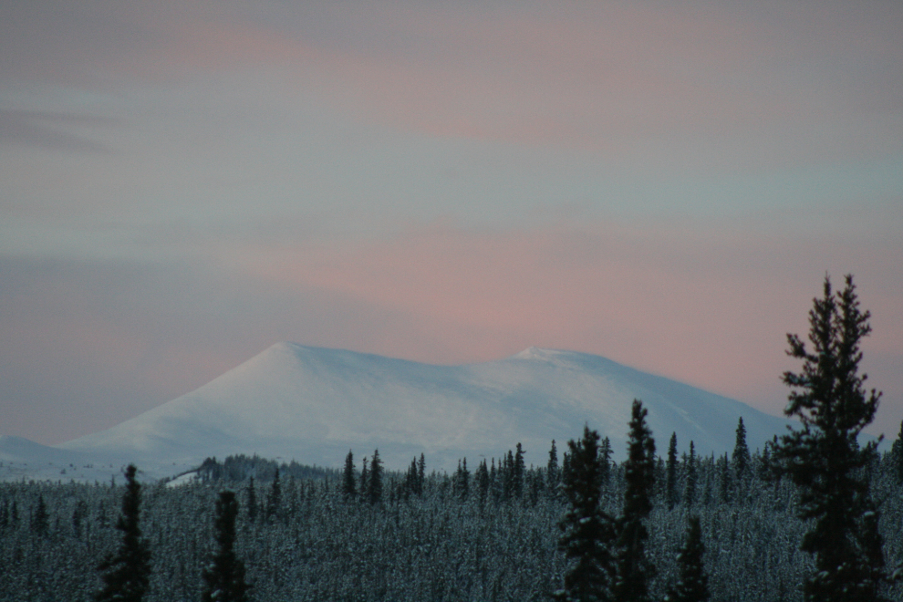 Mount Lorne, Yukon, in a January dawn