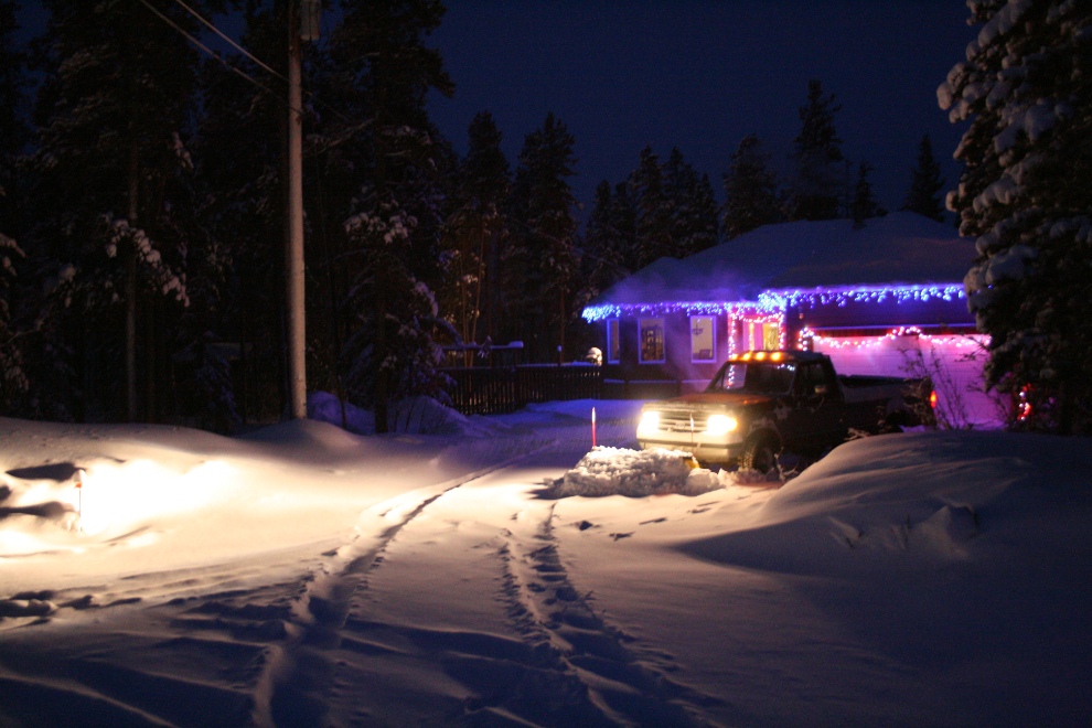 Plowing snow at my Yukon home