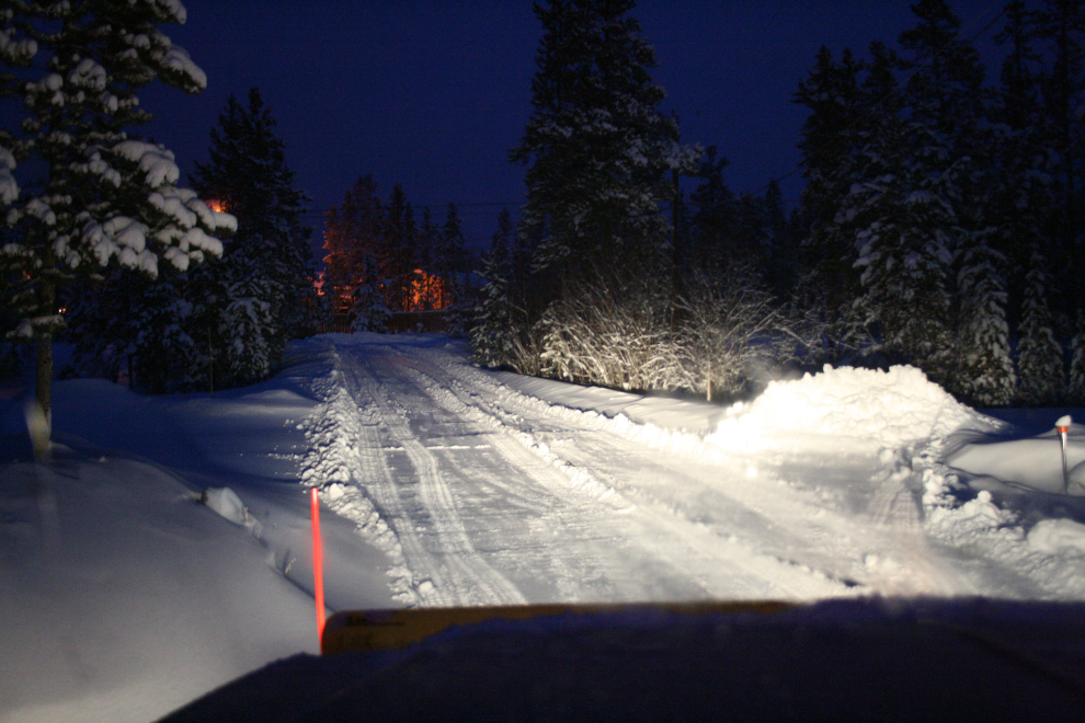 Plowing snow at my Yukon home