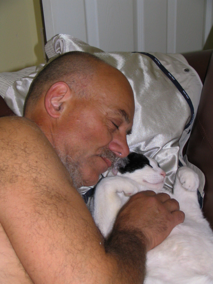Murray Lundberg with his feline buddy Latimer