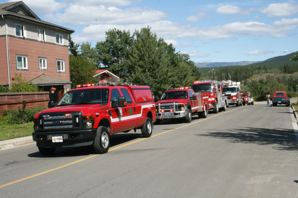 Funeral procession for Marty Dobbin, Yukon Fire Marshal