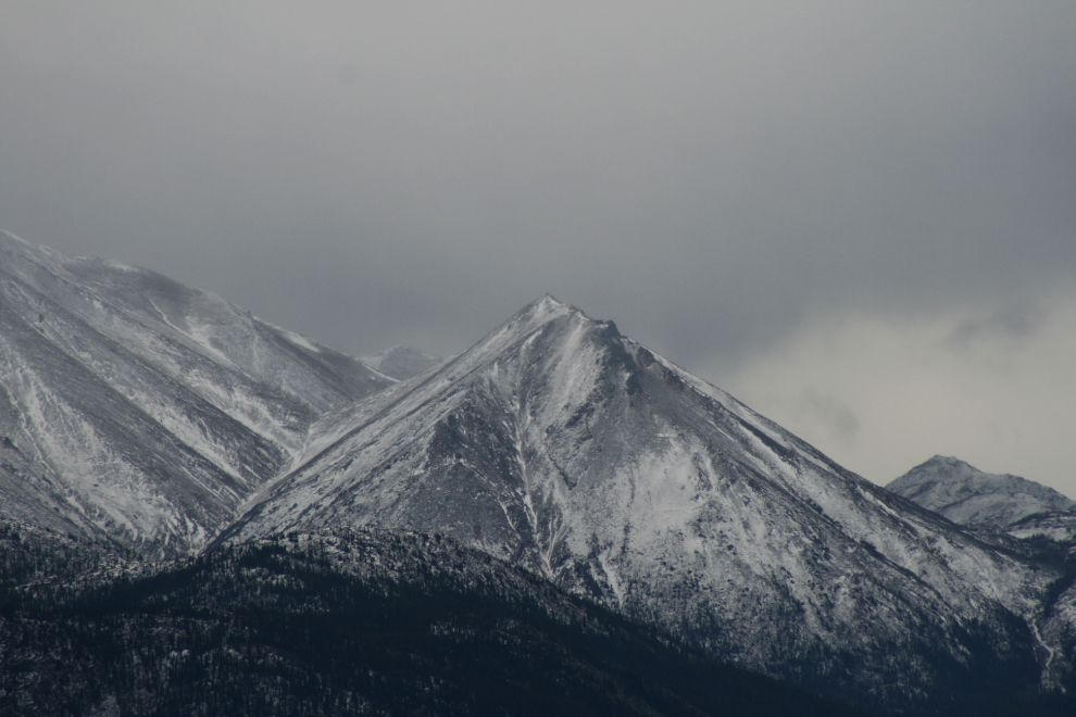 A dusting of snow on Montana Mountain, Yukon, in October