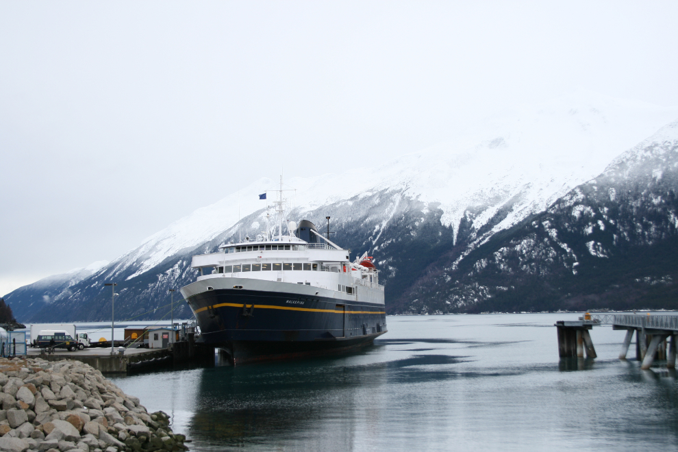 Alaska State ferry Malaspina at Skagway in January
