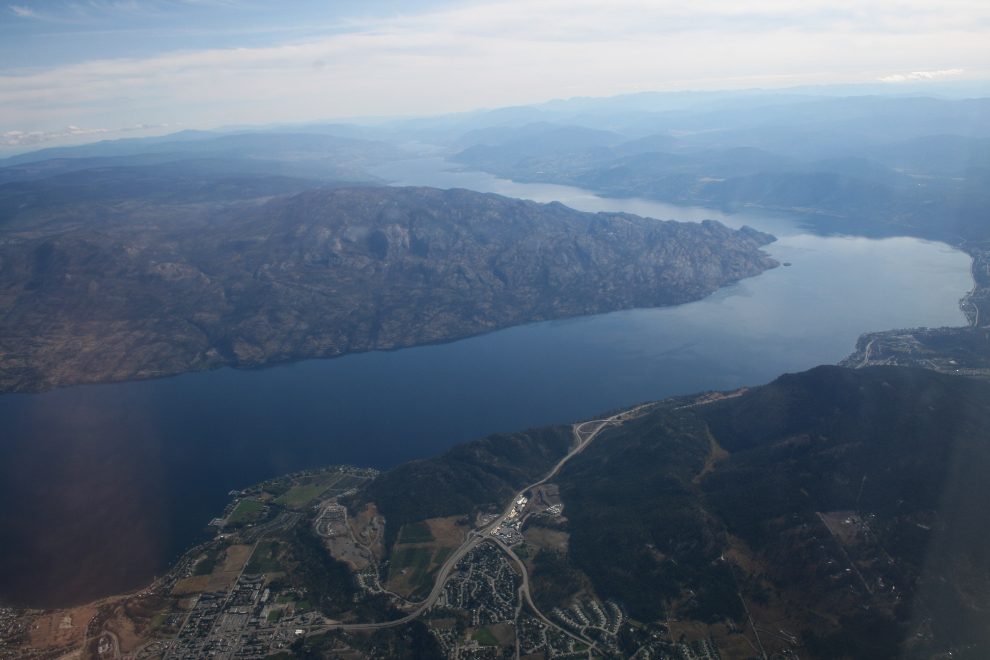 Okanagan Lake on the climb-out from Kelowna