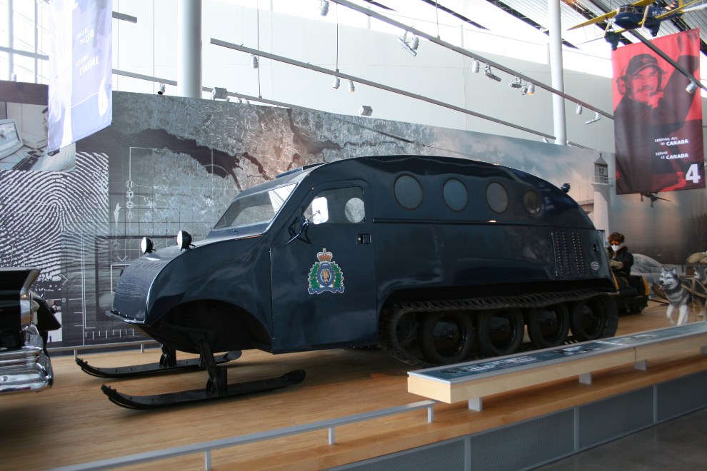 One of the Bombardier snowmachines used for some RCMP Northern patrols in the 1950s
