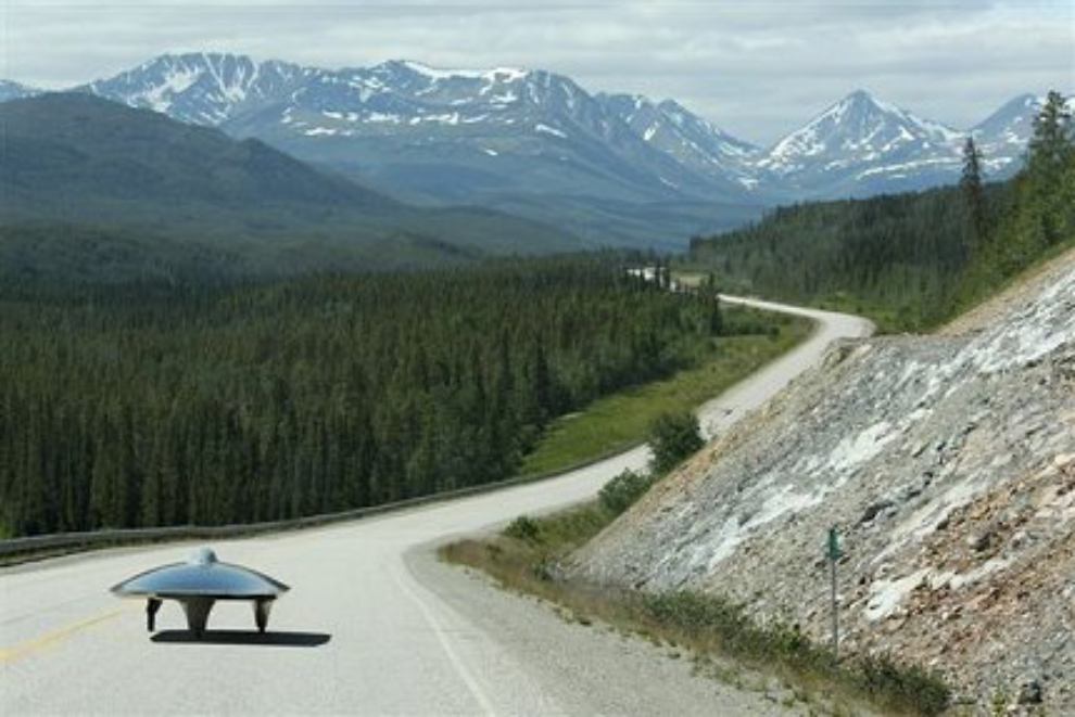 The Power of One (Xof1) solar car on the Alaska Highway