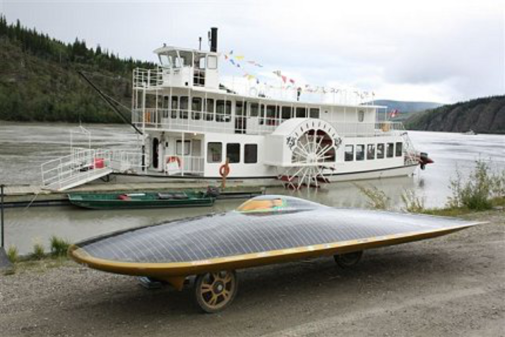 The Power of One (Xof1) solar car at Dawson City