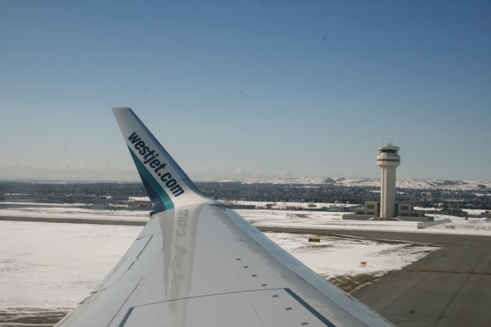 The control tower at Calgary (YYC) as we took off