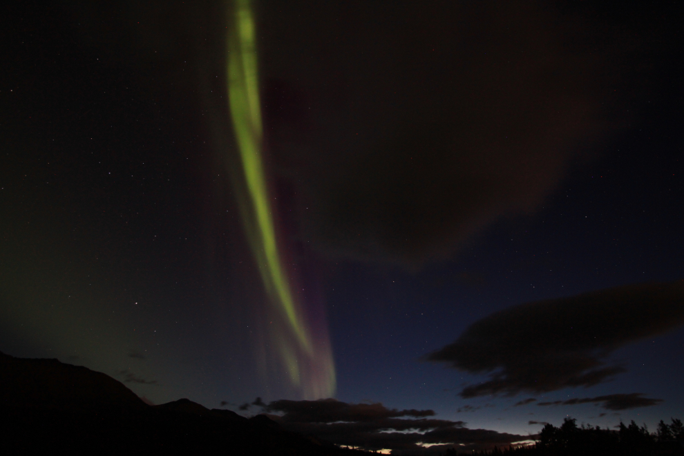 The aurora borealis over Emerald Lake, Yukon
