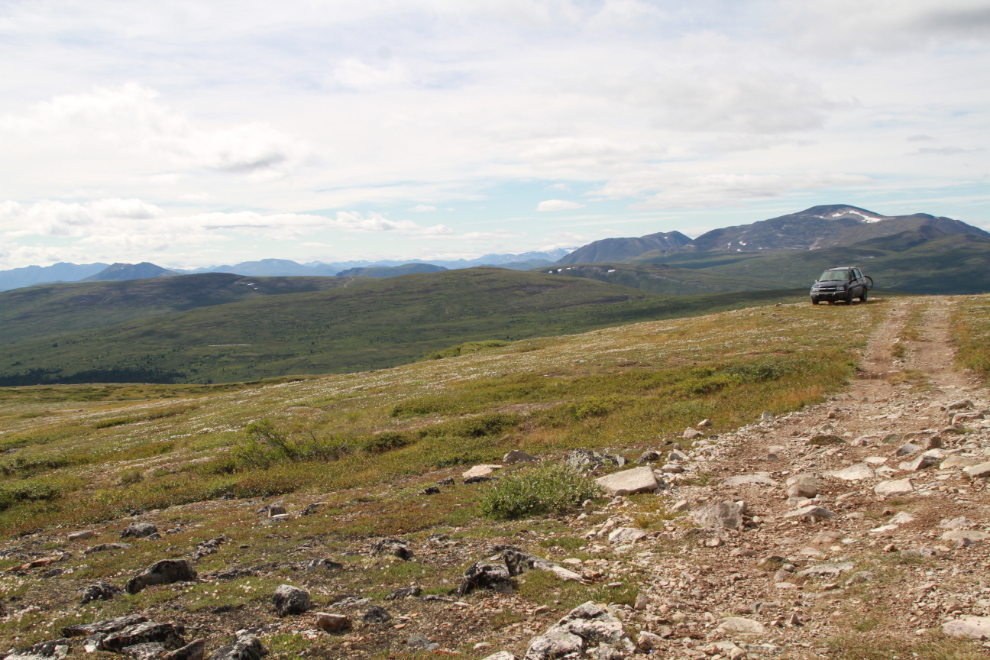 My Chevy Tracker on top of Mt. McIntyre at Whitehorse.