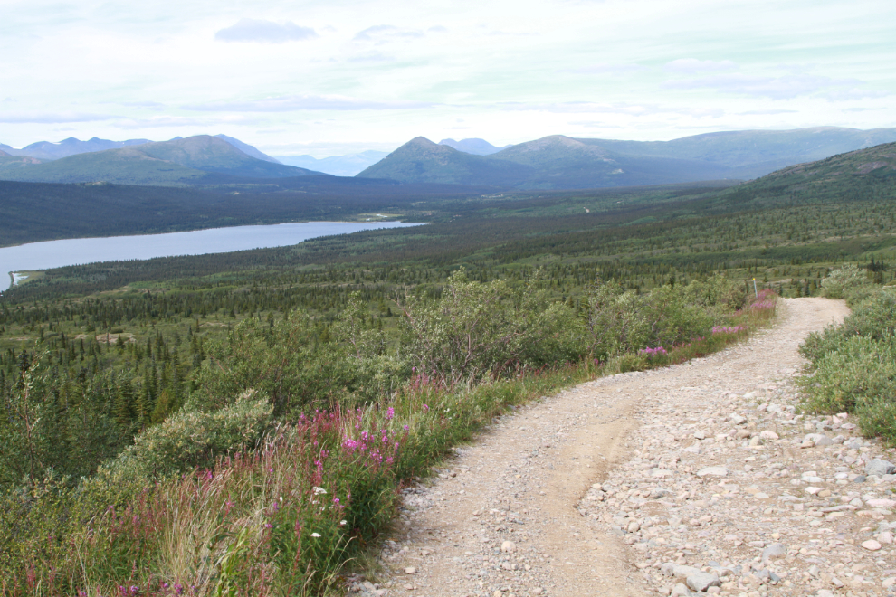 The view over Fish Lake from the 4x4 Mt. McIntyre road at Whitehorse.