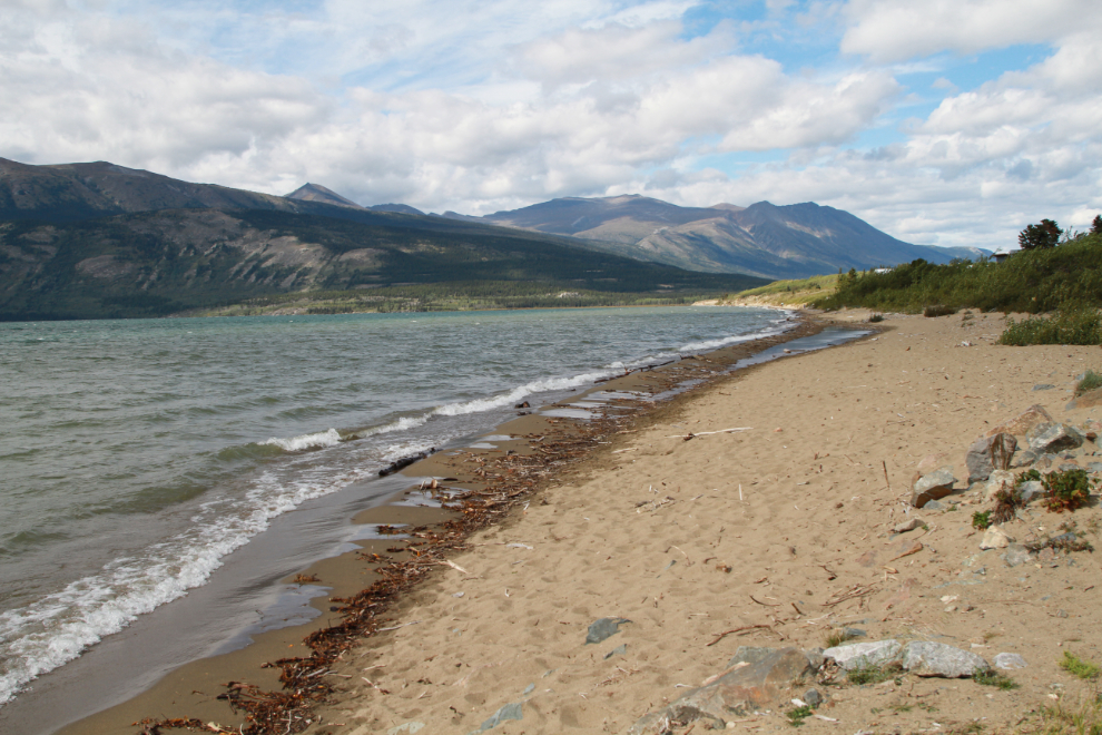 The beach of Lake Bennett, at Carcross, Yukon