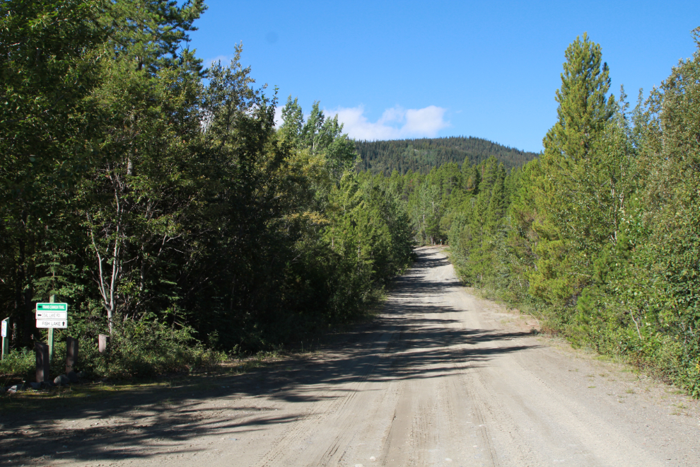 The start of the 4x4 road up Mt. McIntyre at Whitehorse, Yukon