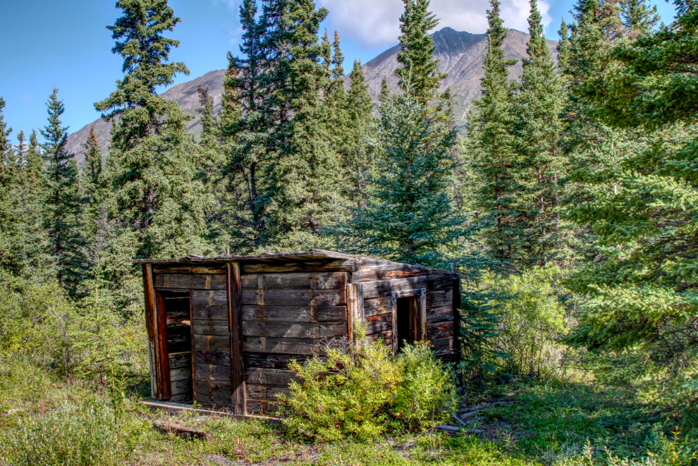 An old track crew shelter beside the WP&YR railway line between Spirit Lake and Carcross, Yukon