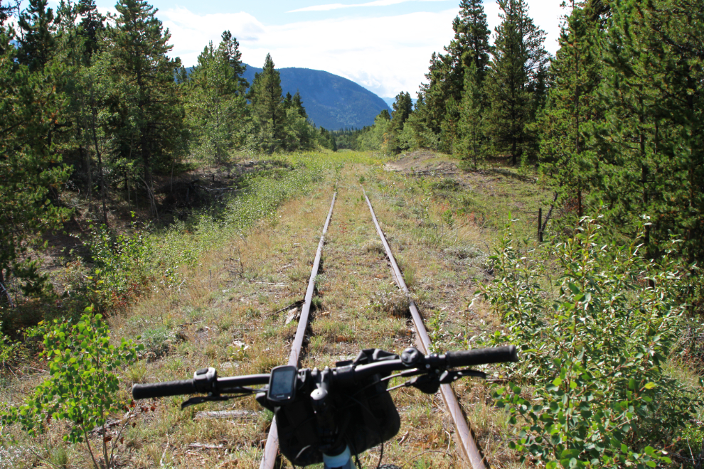 E-bike on the White Pass & Yukon Route railway line just north of Carcross, Yukon