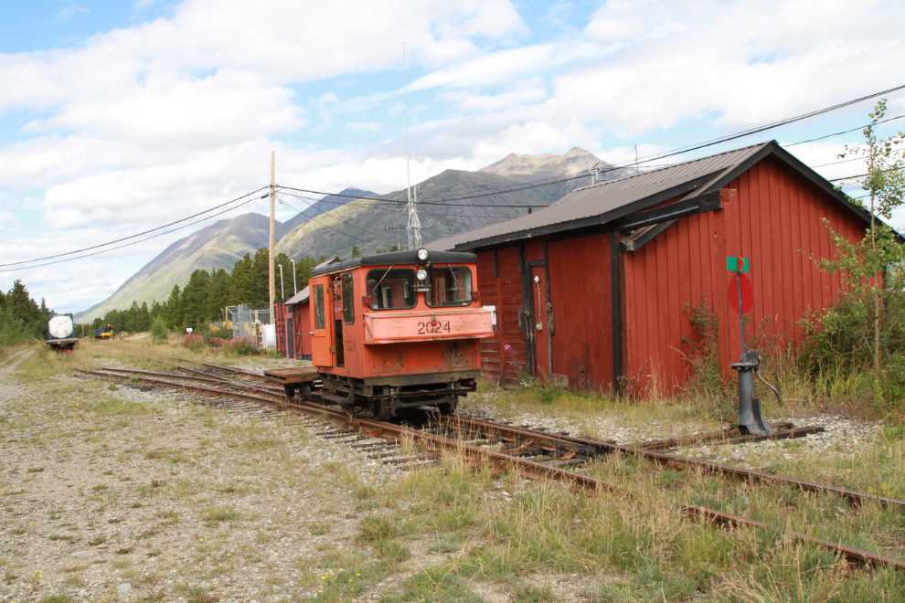 Motorcar #2024 at the Carcross crew base for the WP&YR railway.