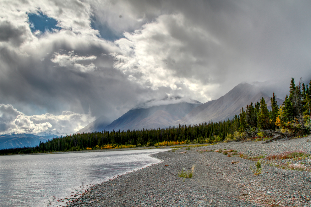 Rain in the mountains at Kluane Lake, Yukon