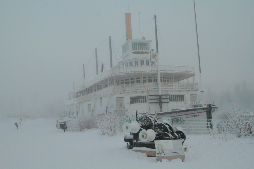 The steamboat SS Klondike in ice fog at -38C