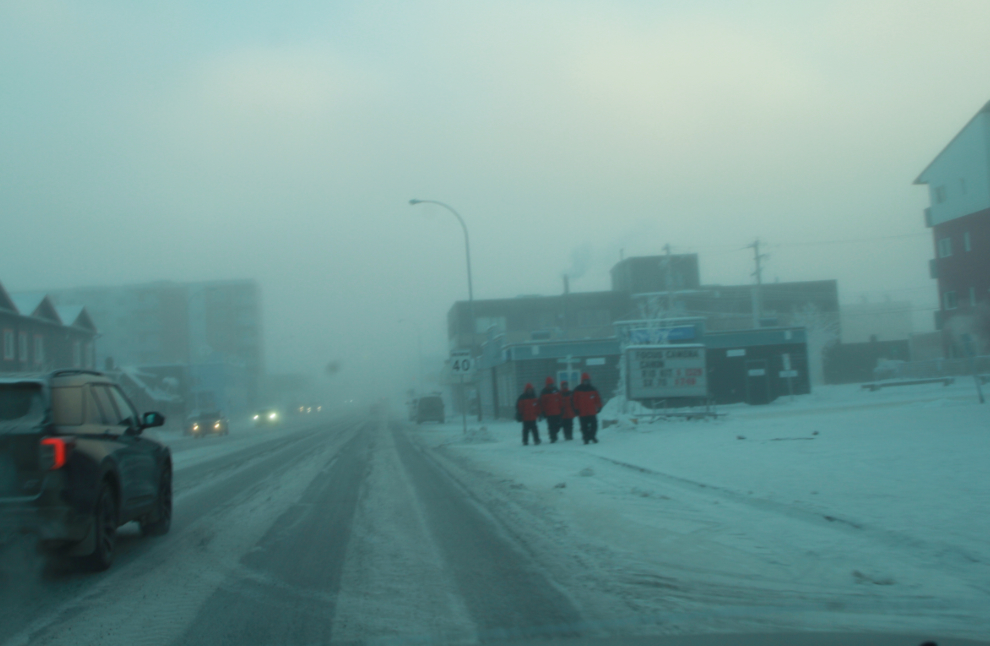 Ice fog at -38C in Whitehorse