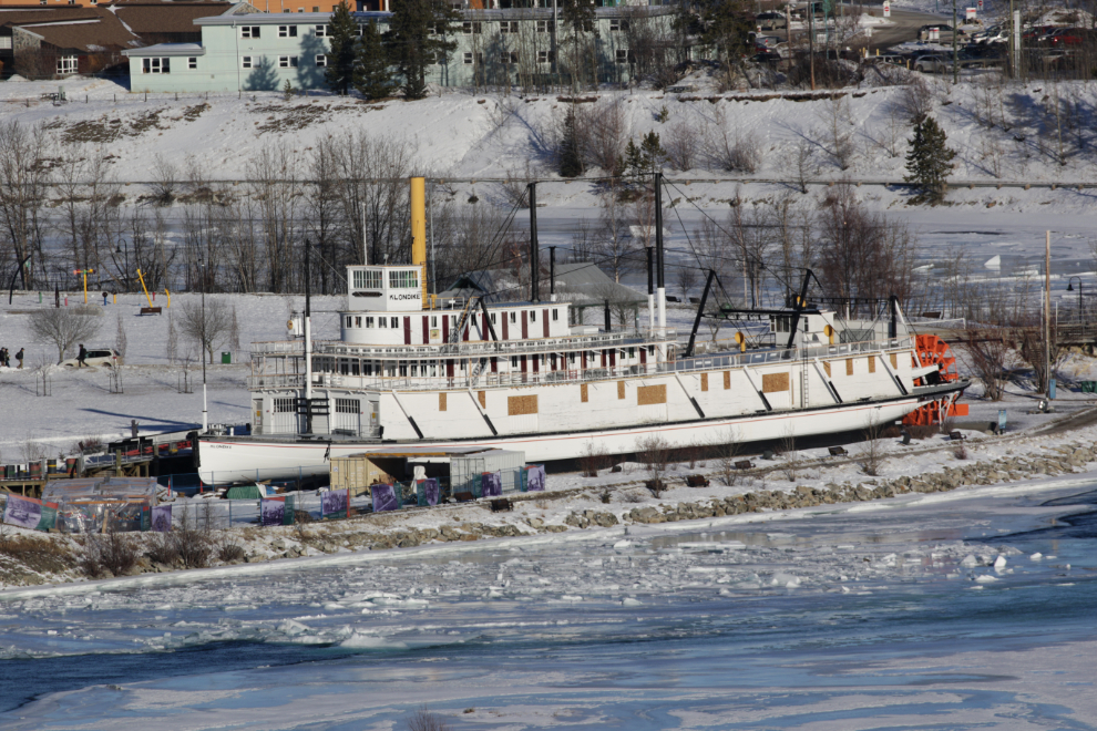 The Yukon River and S.S. Klondike in February