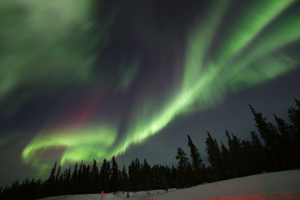 Aurora borealis just east of Whitehorse, Yukon