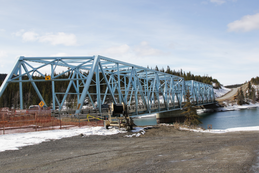 The 'blue bridge' that carries the Alaska Highway over the Yukon River 