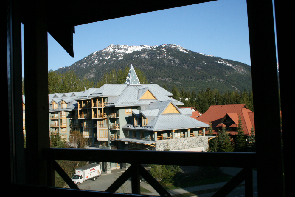 The view from our room at the Delta Whistler Hotel
