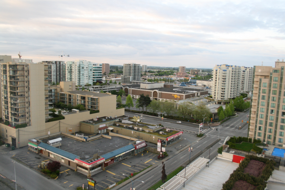 The view from my 18th floor room at the Hilton Vancouver Airport Hotel