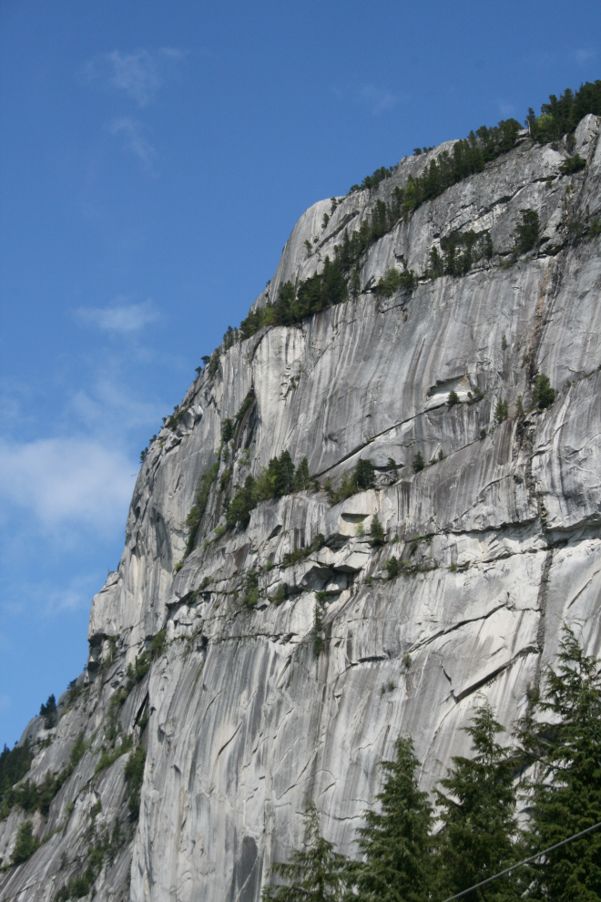 The view of The Chief from the Stawamus Chief climber's parking lot