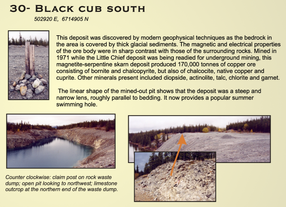 The Black Cub South copper property, Whitehorse Copper Belt, Yukon