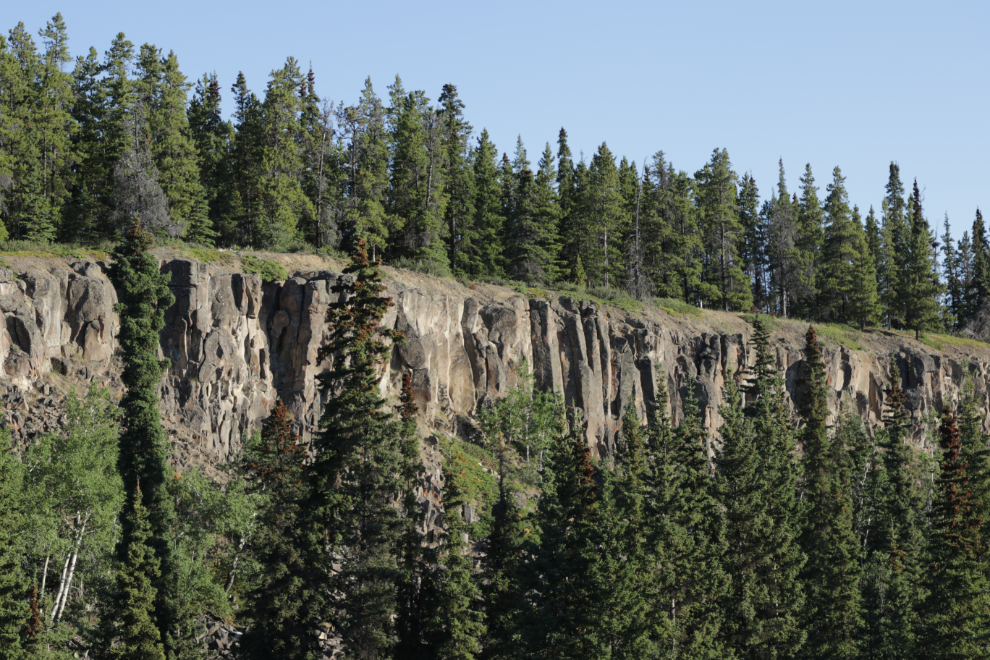 Basalt columns above Wolf Creek, Yukon