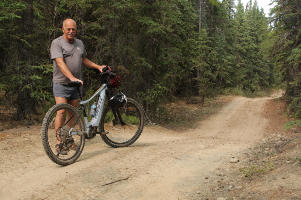 Murray Lundberg on his e-bike on the Trans Canada Trail south of Whitehorse, Yukon