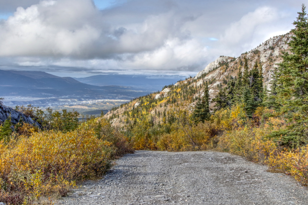 The road down Grey Mountain at Whitehorse, Yukon