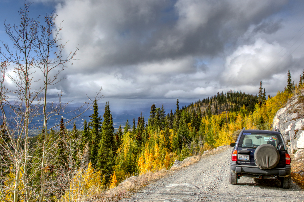 The road down Grey Mountain at Whitehorse, Yukon