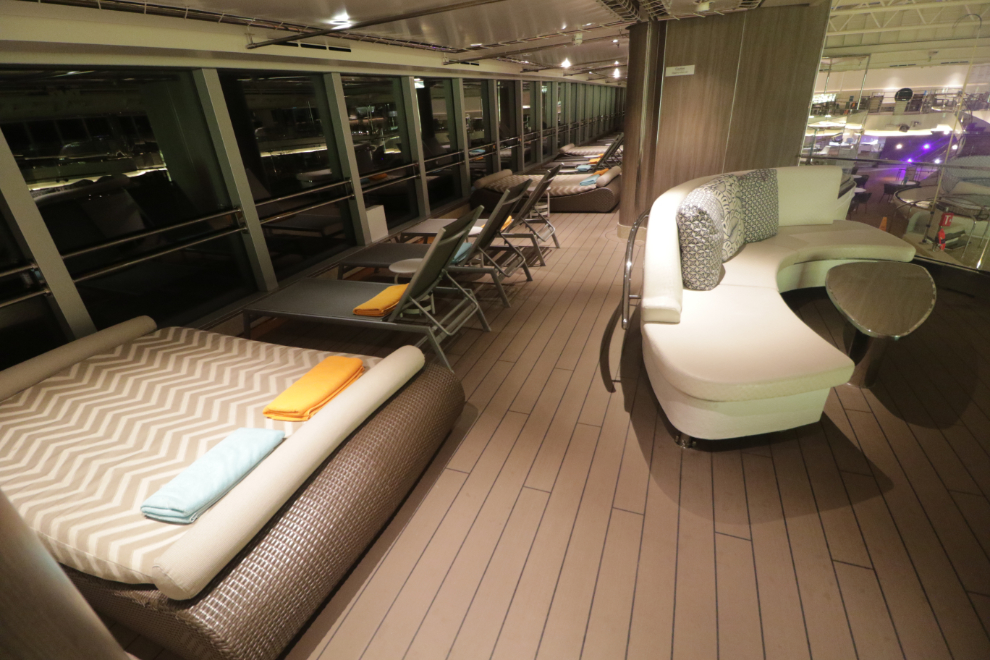 Loungers  on the cruise ship Koningsdam.