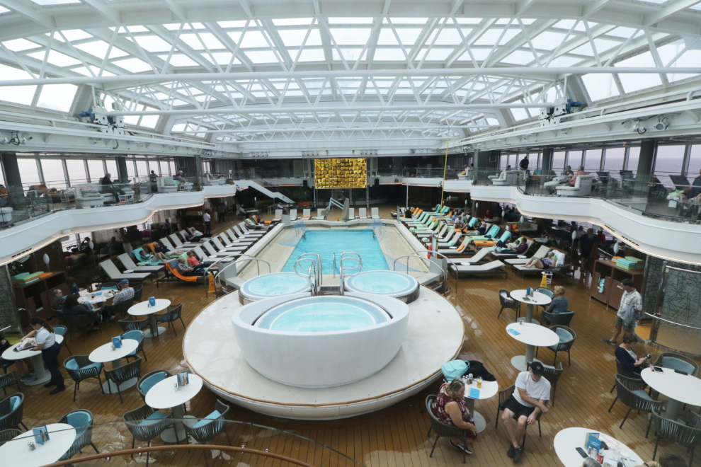 Lido Pool area on the cruise ship Koningsdam.