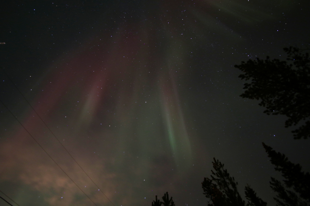 The aurora borealis over my home south of Whitehorse