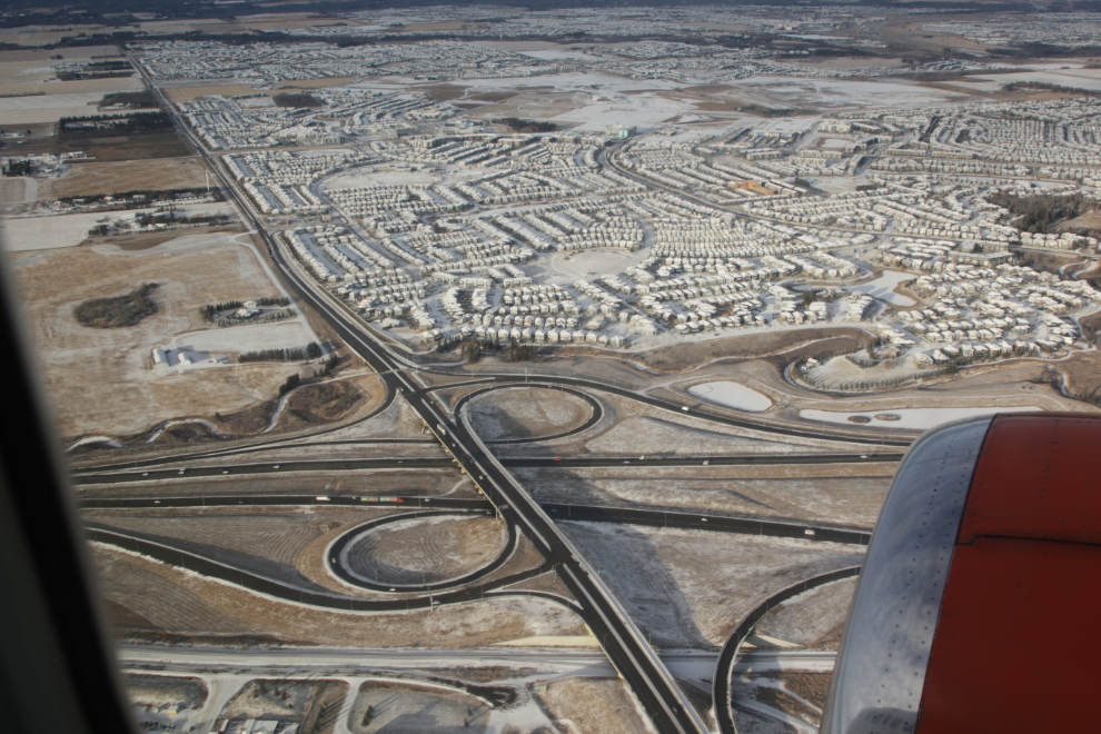 Aerial view of suburban Edmonton