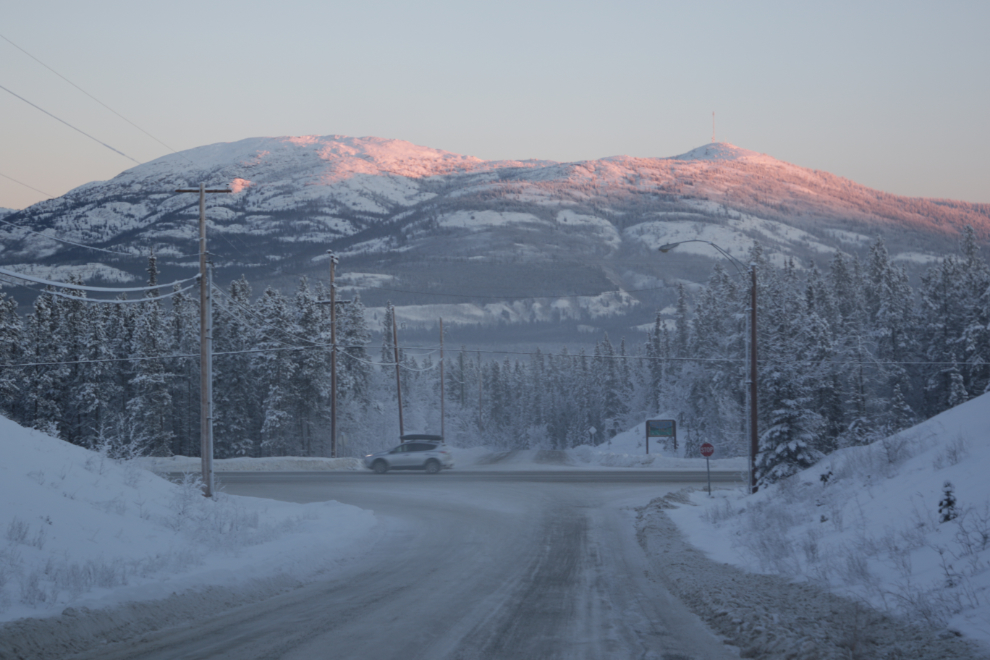 Approaching the Alaska Highway at -40C in Whitehorse, Yukon