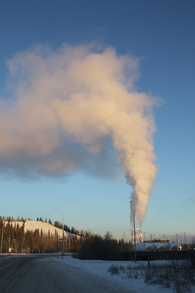 Yukon Energy's LNG power production plant at -40C in Whitehorse, Yukon