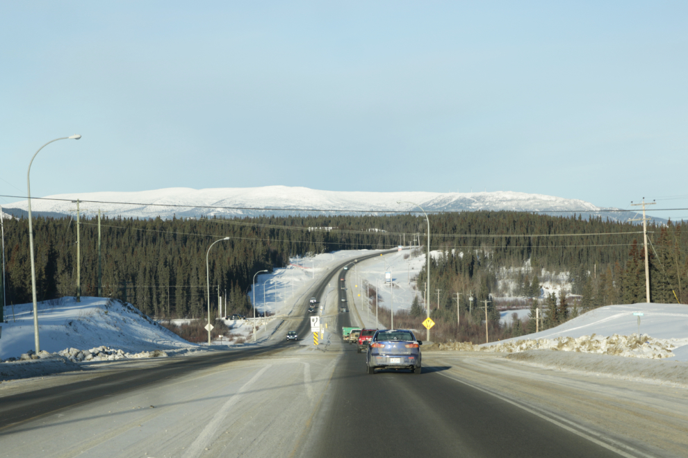 The Alaska Highway east of Whitehorse in February
