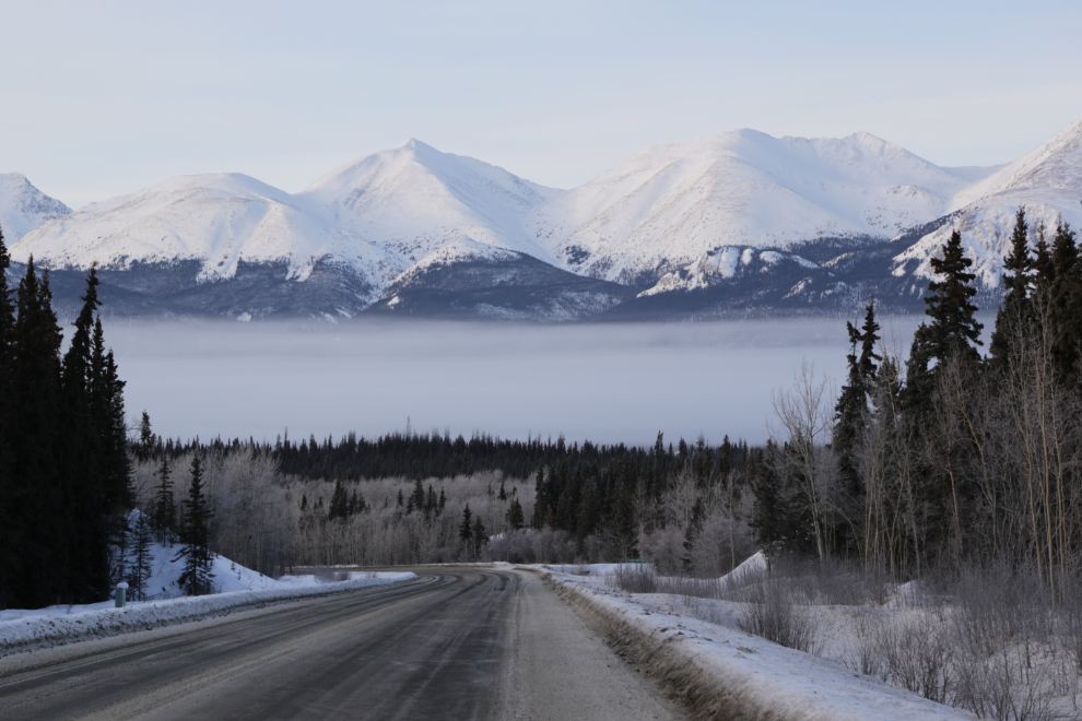 Low-lying fog on the South Klondike Highway