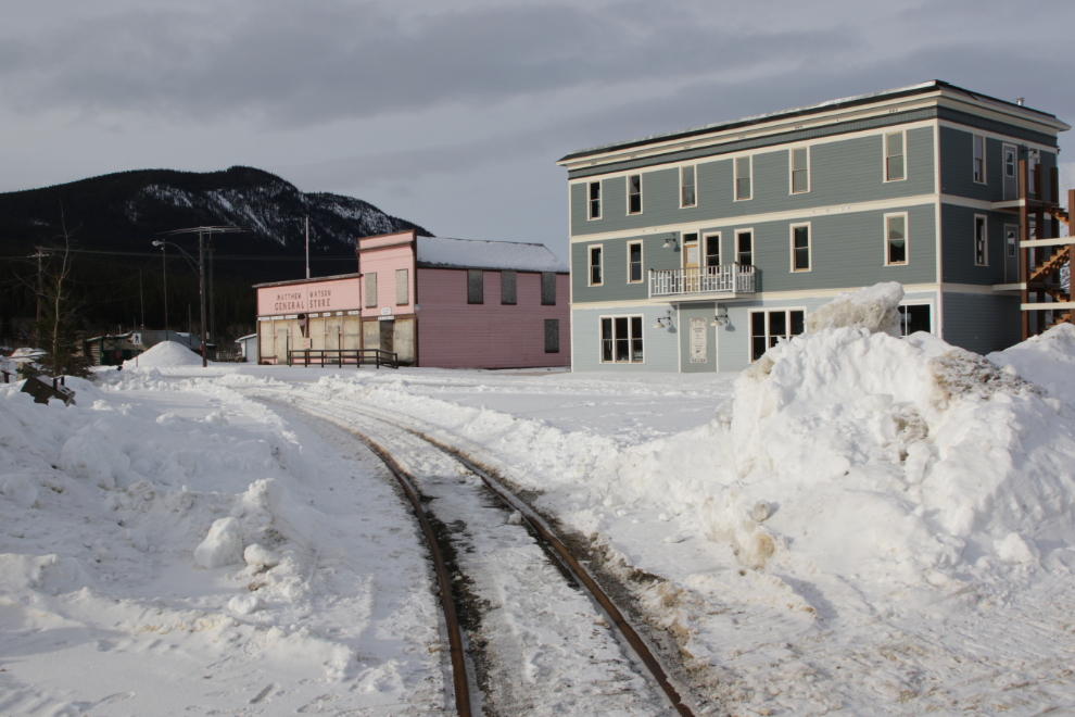 Historic downtown Carcross, Yukon, in March.