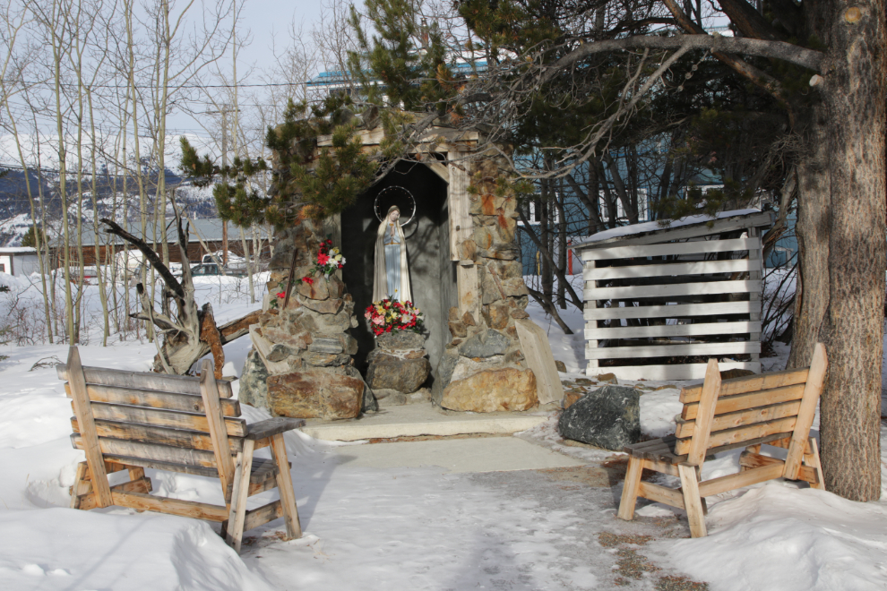 The grotto at the Catholic church in Carcross, Yukon.
