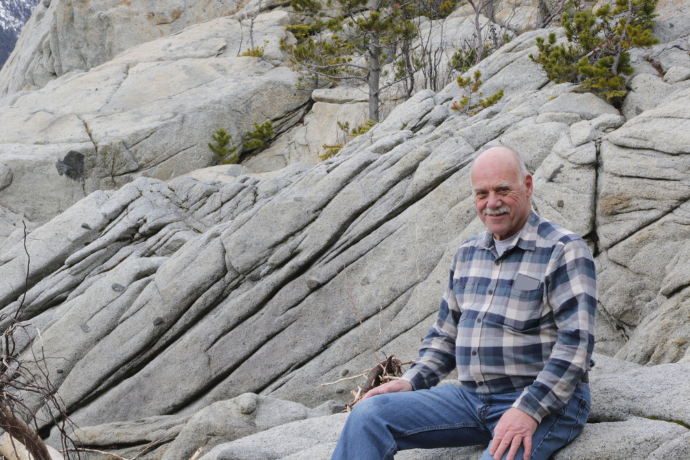 Murray Lundberg at a little cove at Yakutania Point, Skagway, in March.
