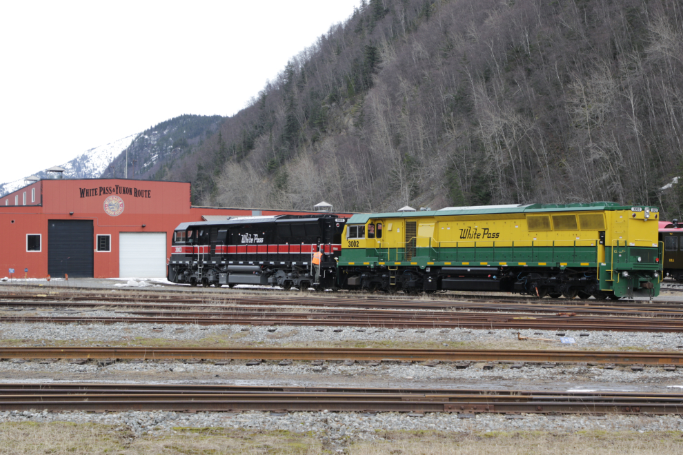 White Pass  Yukon Route locomotives at Skagway.